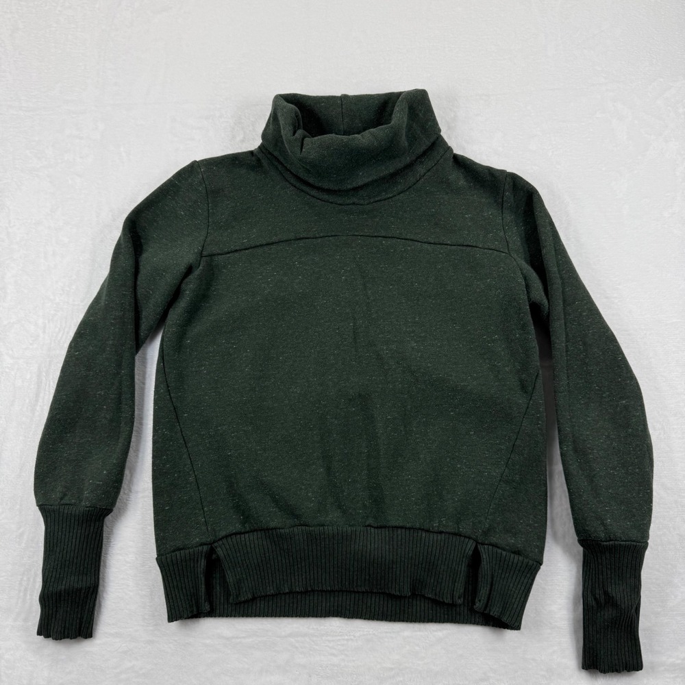 ALO Yoga Haze‎ Funnel Neck Sweatshirt Green Speckled Turtleneck Thumbholes XS